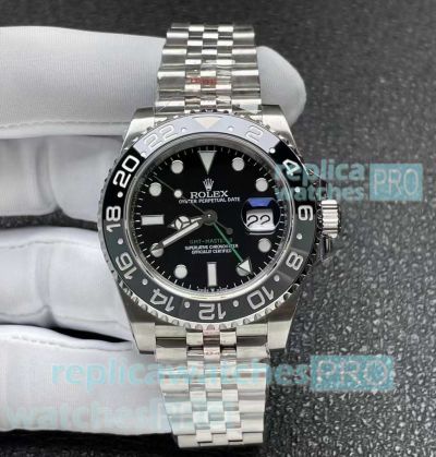 New 2024 Swiss Replica Rolex GMT-Master II Black Grey Bezel Jubilee Bracelet 3285 Movement